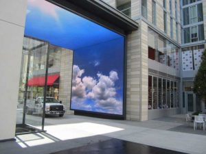 Barco Door display RPV with clouds