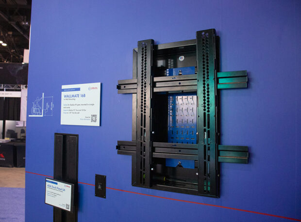 Solves for display AV gear, mounted in a single stud cavity. Supports displays 55