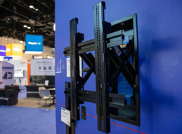 Solves for display AV gear, mounted in a single stud cavity. Supports displays 55