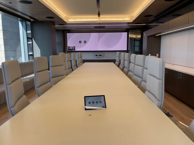 Corporate office with impressive large LED display mounted structure by RPV