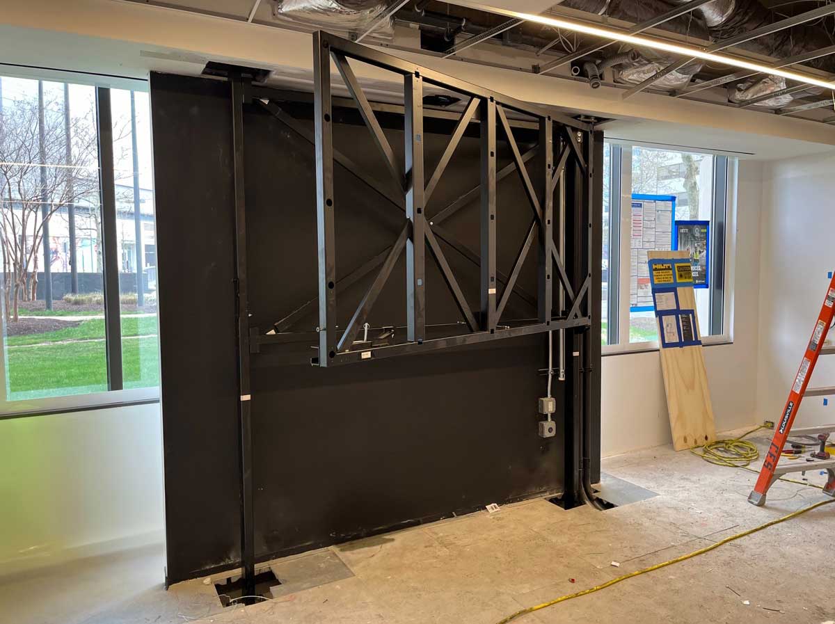 4x4 floor-to-ceiling structure build in progress - phase 2 (mount added)